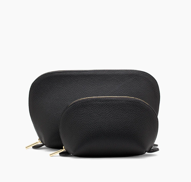 Gift Ideas For Your Father-In-Law: Set of two premium leather travel cases for toiletries or cables