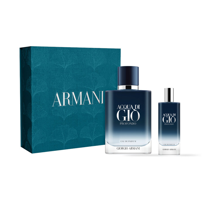 Gift Ideas For Your Father-In-Law: Armani Acqua di Giò Profondo gift set with full-size and travel sprays
