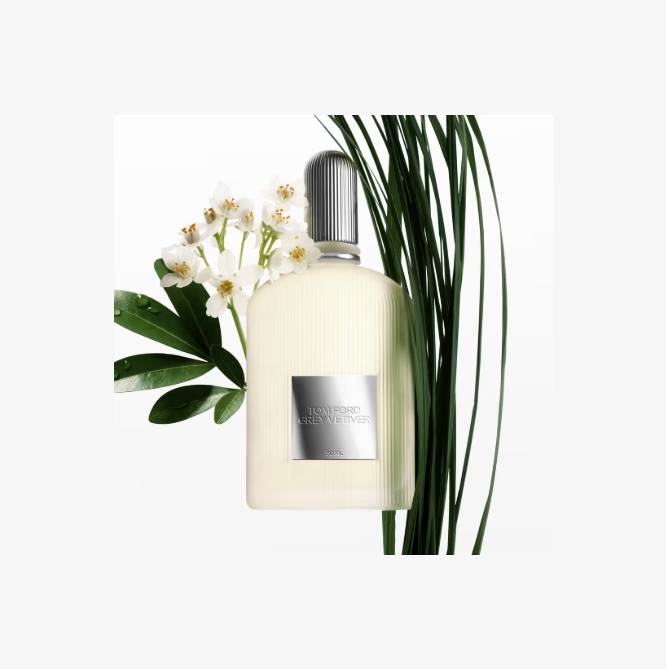 Gift Ideas For Your Father-In-Law: Tom Ford Grey Vetiver fragrance bottle with citrus and vetiver notes