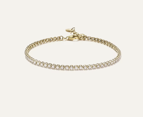 Gifts for your mother-in-law:14K Gold Diamond Petite Tennis Bracelet